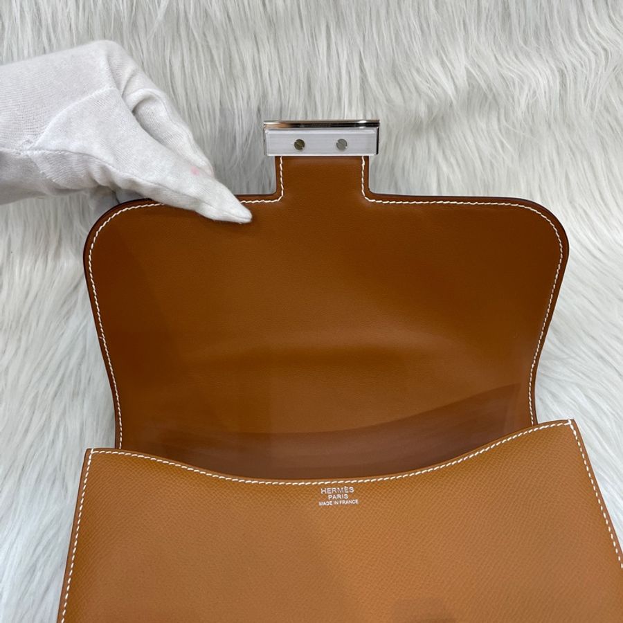 Hermes 37金棕Epsom皮銀釦康康Constance 1-24 U刻-16