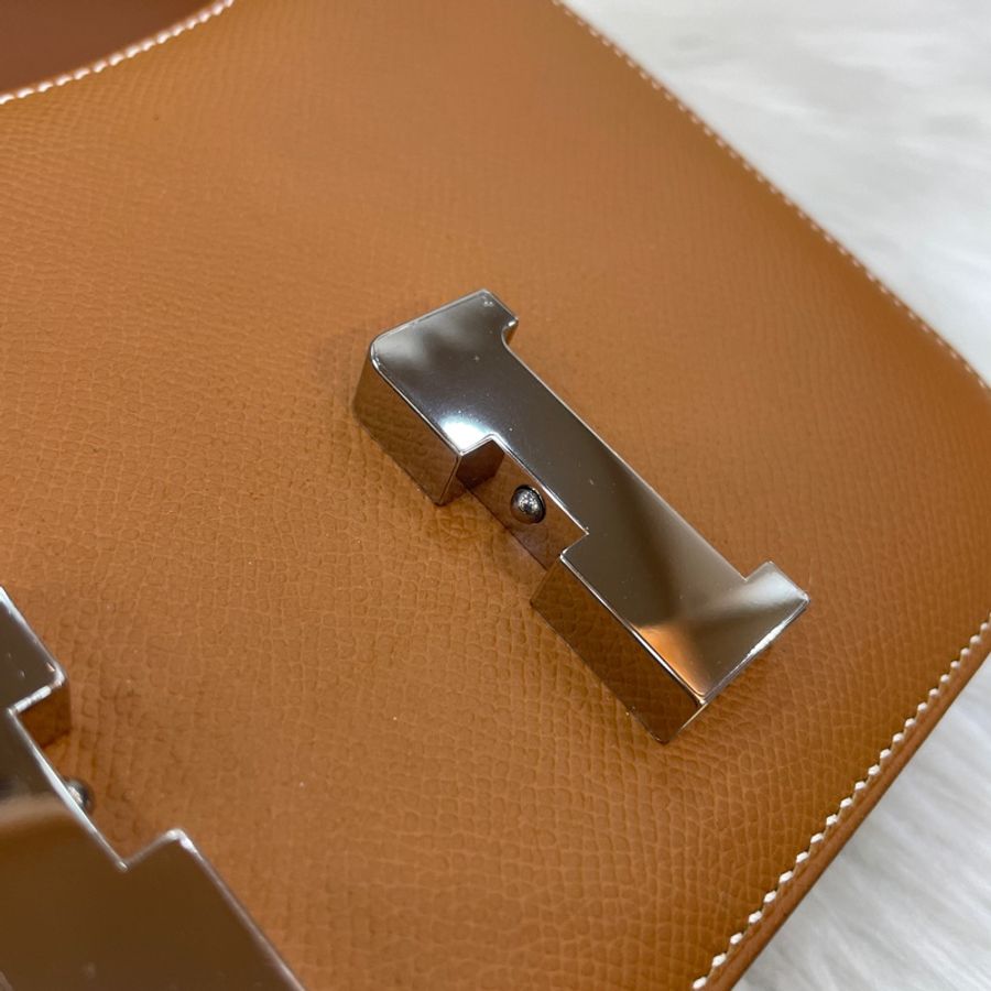 Hermes 37金棕Epsom皮銀釦康康Constance 1-24 U刻-18