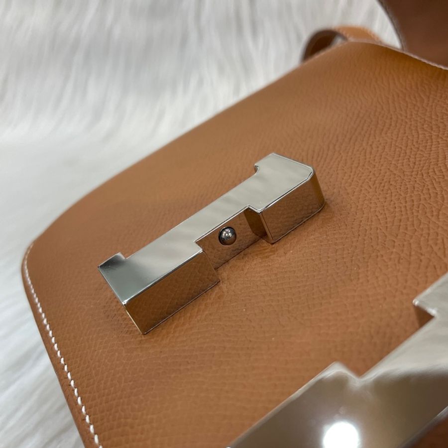 Hermes 37金棕Epsom皮銀釦康康Constance 1-24 U刻-19