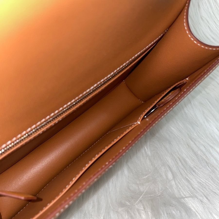 Hermes 37金棕Epsom皮銀釦康康Constance 1-24 U刻-21