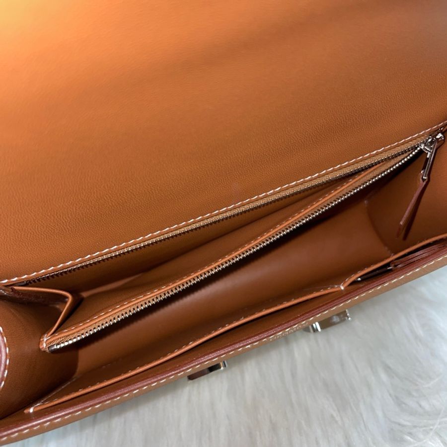 Hermes 37金棕Epsom皮銀釦康康Constance 1-24 U刻-23