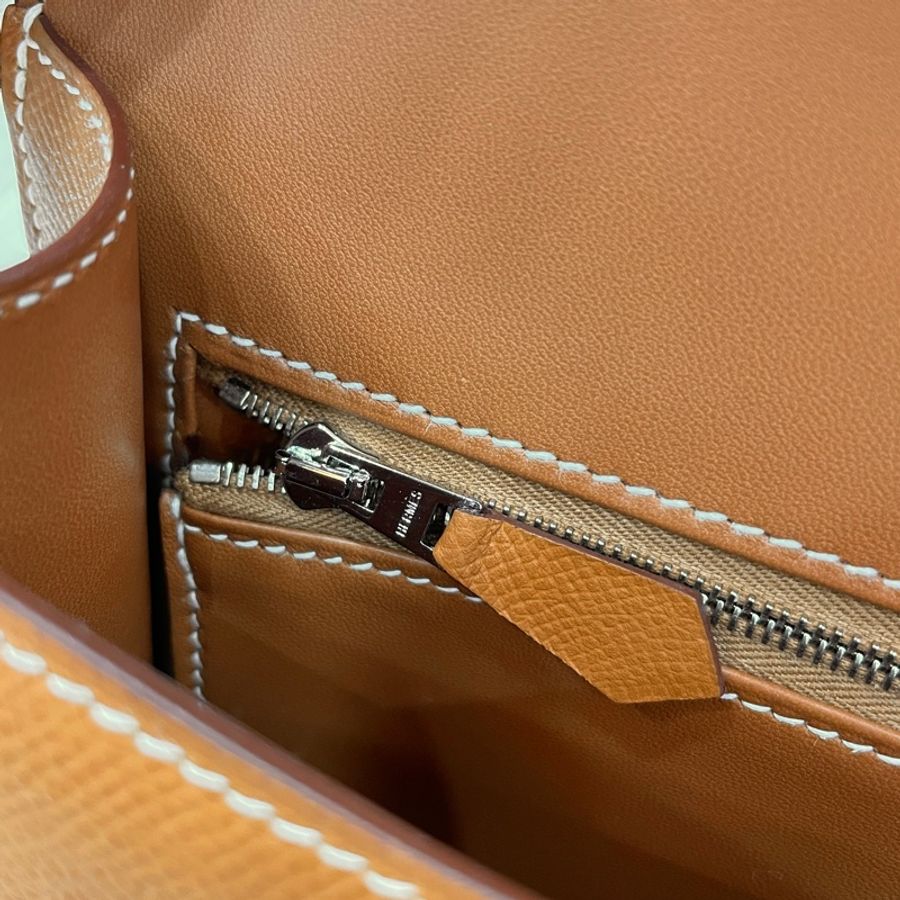 Hermes 37金棕Epsom皮銀釦康康Constance 1-24 U刻-24