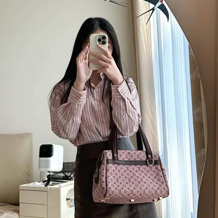 Lv m92314粉紅丹寧醫生包-8