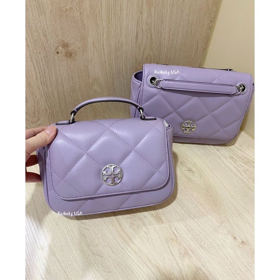 TORY BURCH 菱格側背包(紫色)-0