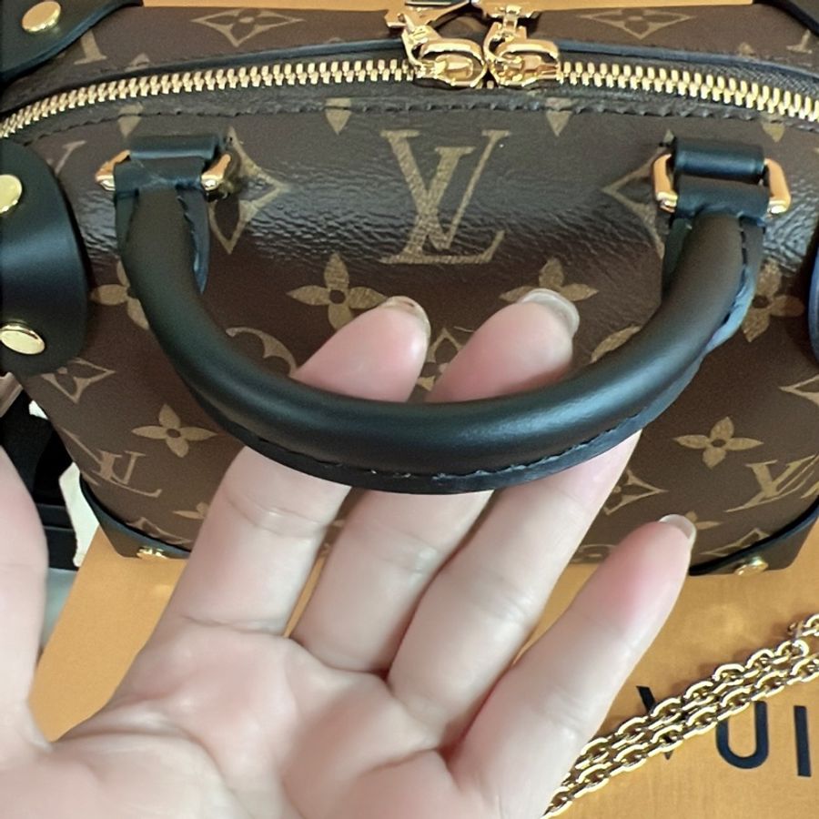 LV M45571 PETITE MALLE SOUPLE 經典花紋拼接手提兩用包.黑邊-7