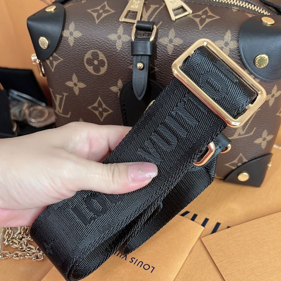 LV M45571 PETITE MALLE SOUPLE 經典花紋拼接手提兩用包.黑邊-17