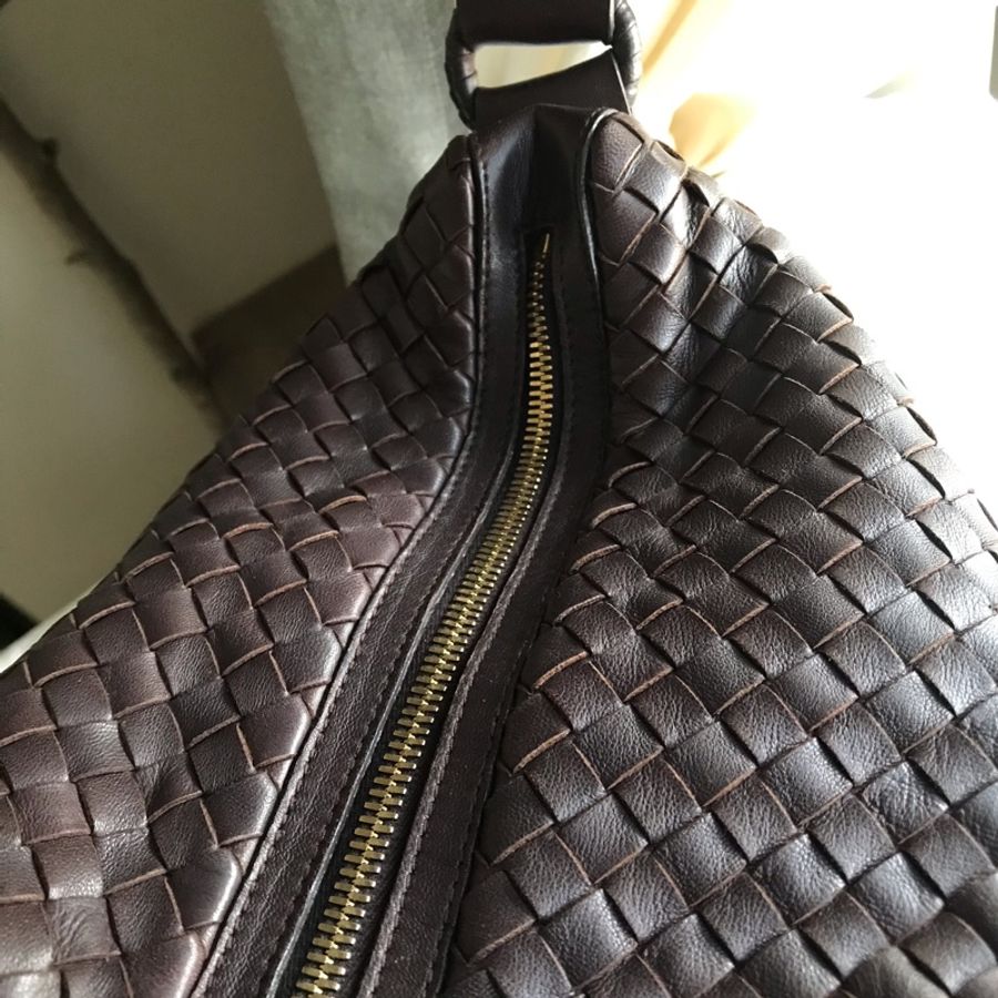 Bottega Veneta BV慵懶編織包/大郵差包🌠美拉德色🌠肩背/側背/手提/斜背🌠正品🌠況好🌠背帶可2段式調整-15