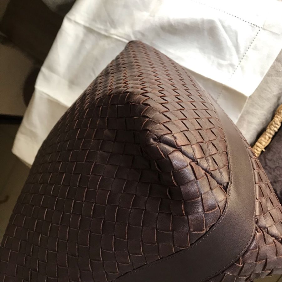 Bottega Veneta BV慵懶編織包/大郵差包🌠美拉德色🌠肩背/側背/手提/斜背🌠正品🌠況好🌠背帶可2段式調整-23