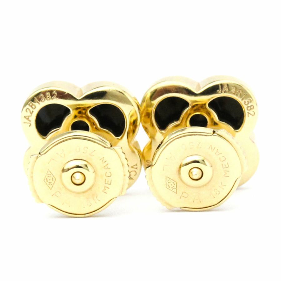 【日本直送】Van Cleef & Arpels Pure Alhambra 耳環 瑪瑙金 (18K) 耳環 黑色、金色-4