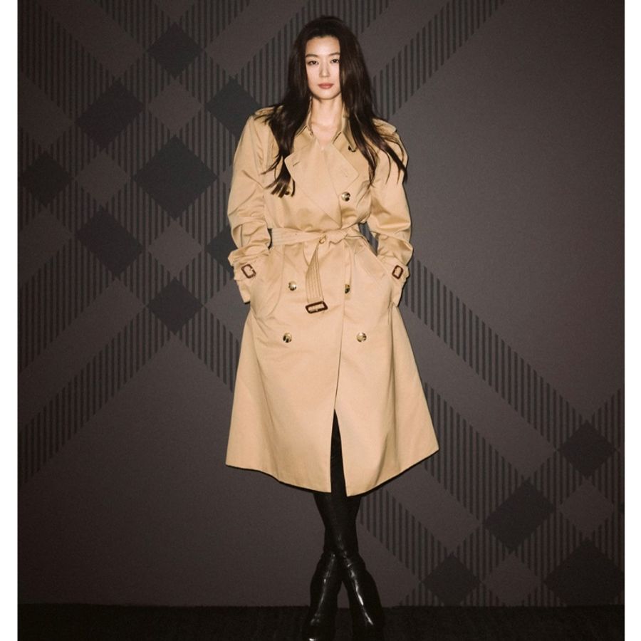 女神氣場Burberry蜜金色長版風衣-0
