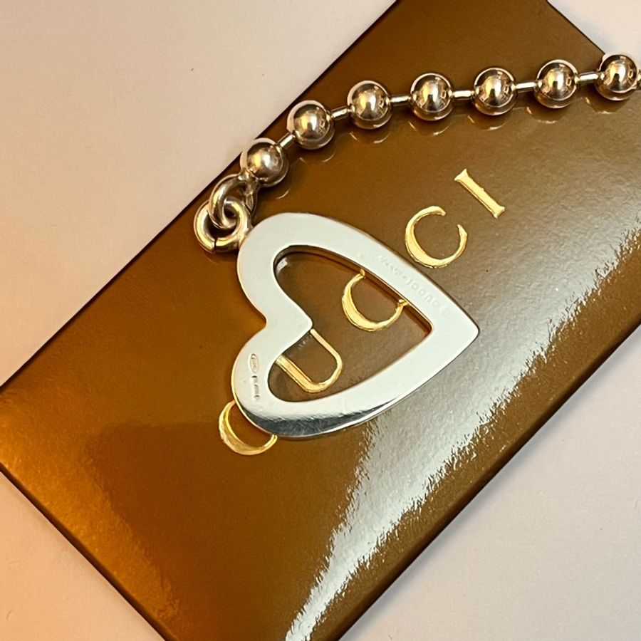 Gucci 純銀愛心項鍊-8