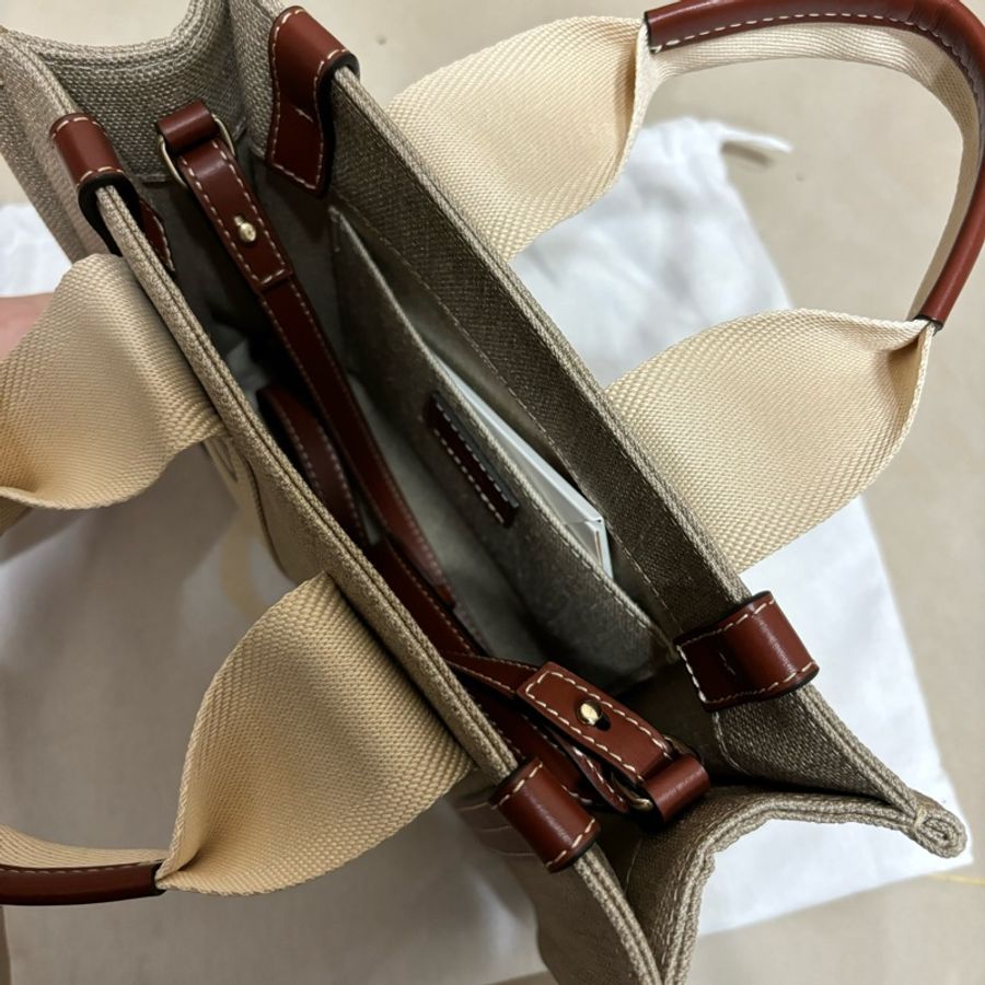 Chloe woody tote bag 小號帆布包 咖焦糖咖色-10