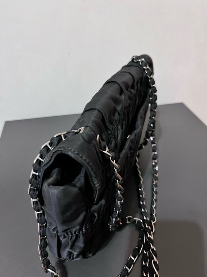 Prada 銀鍊 肩背 側斜背包-11