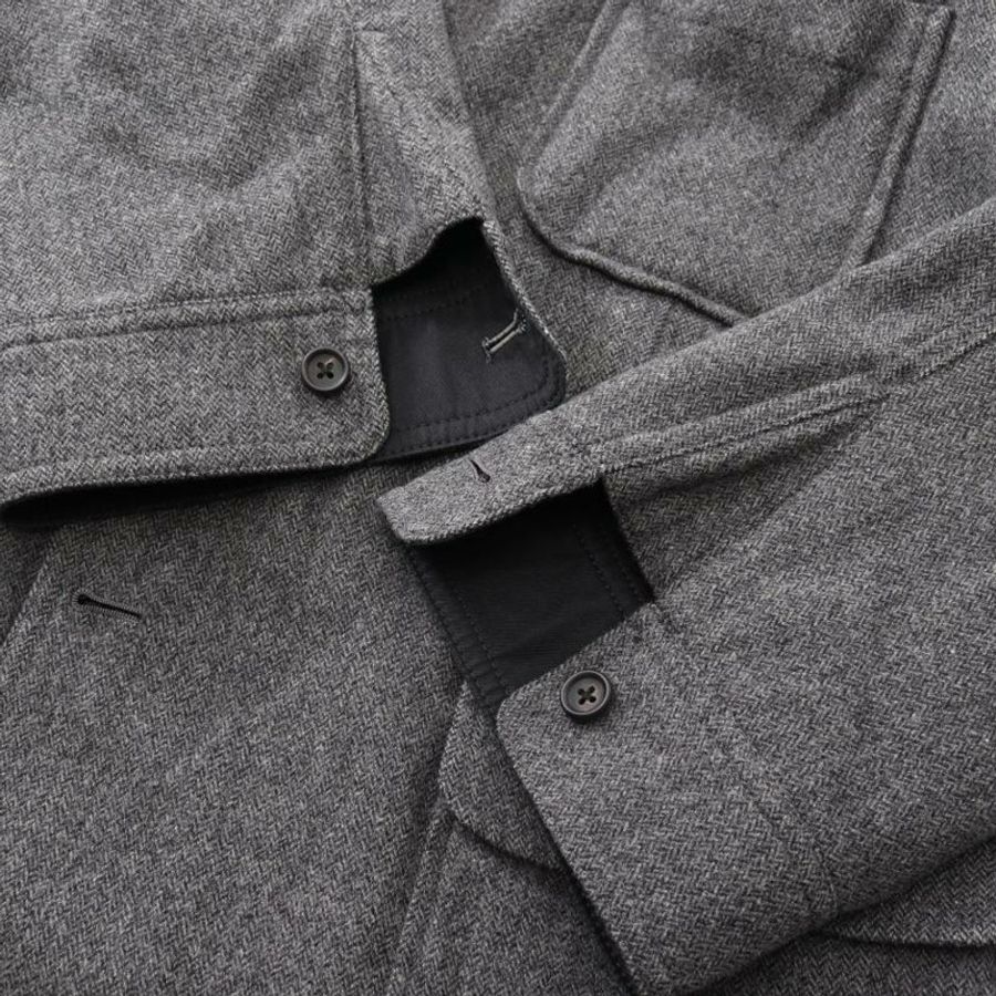 【日本直送】 Pre-owned dunhill tailored jacket wool cashmere Dark gray black 3B reversible-9