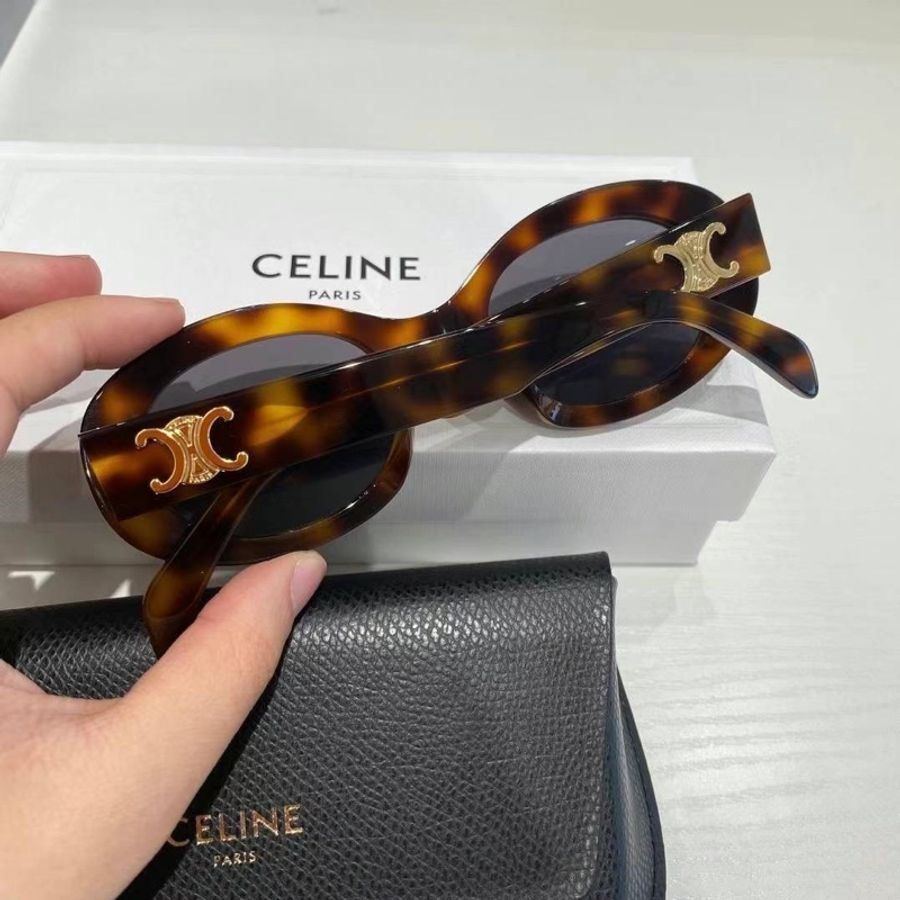 Celine  Lisa 同款 玳瑁色凱旋門logo 太陽眼鏡-4