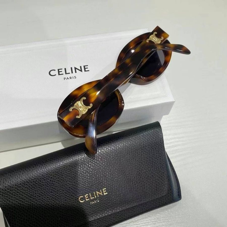 Celine  Lisa 同款 玳瑁色凱旋門logo 太陽眼鏡-6