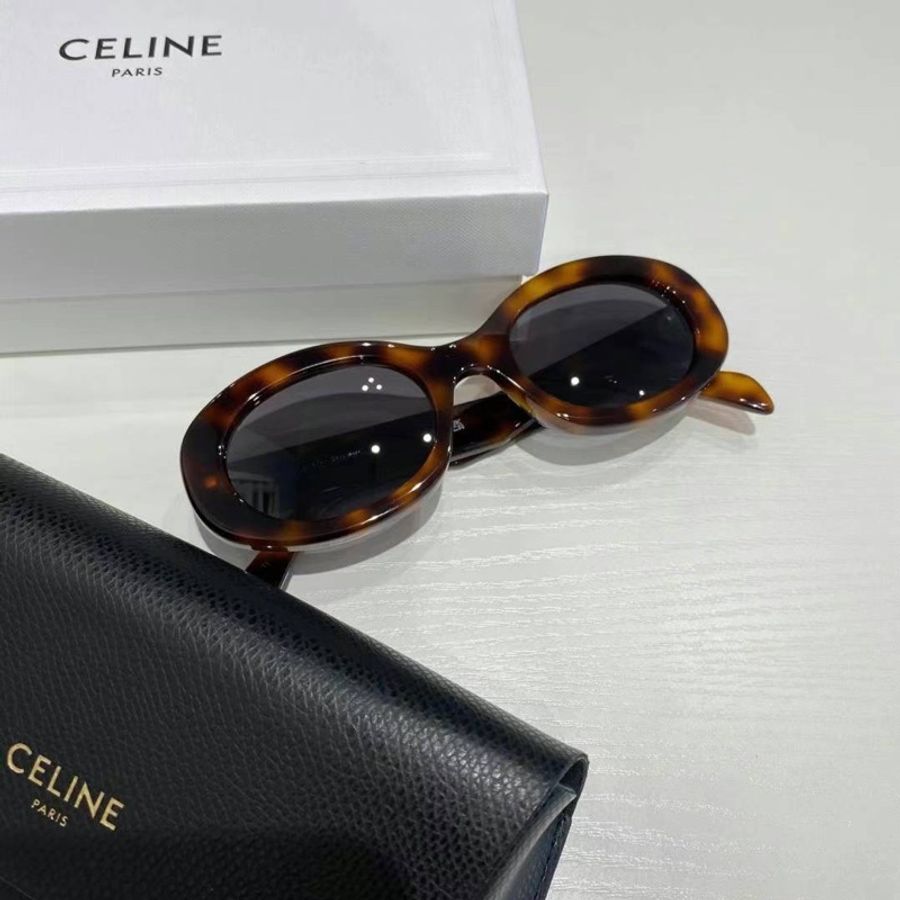 Celine  Lisa 同款 玳瑁色凱旋門logo 太陽眼鏡-7