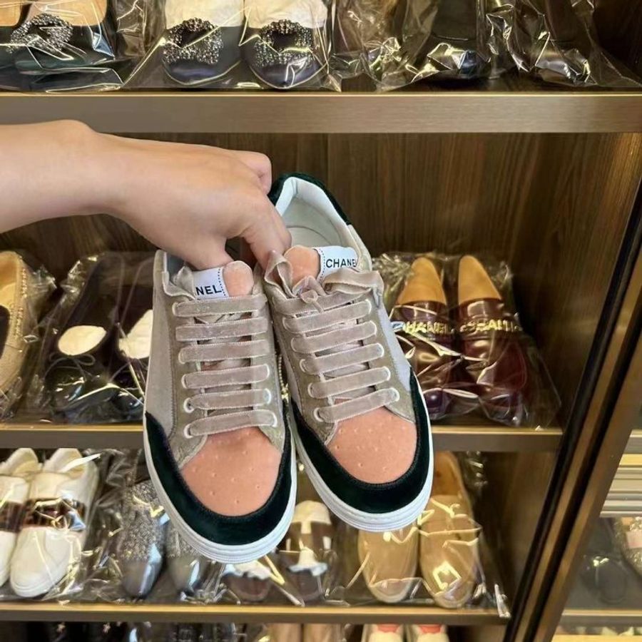 Chanel 絲絨超美撞色款 板鞋 size 37-0