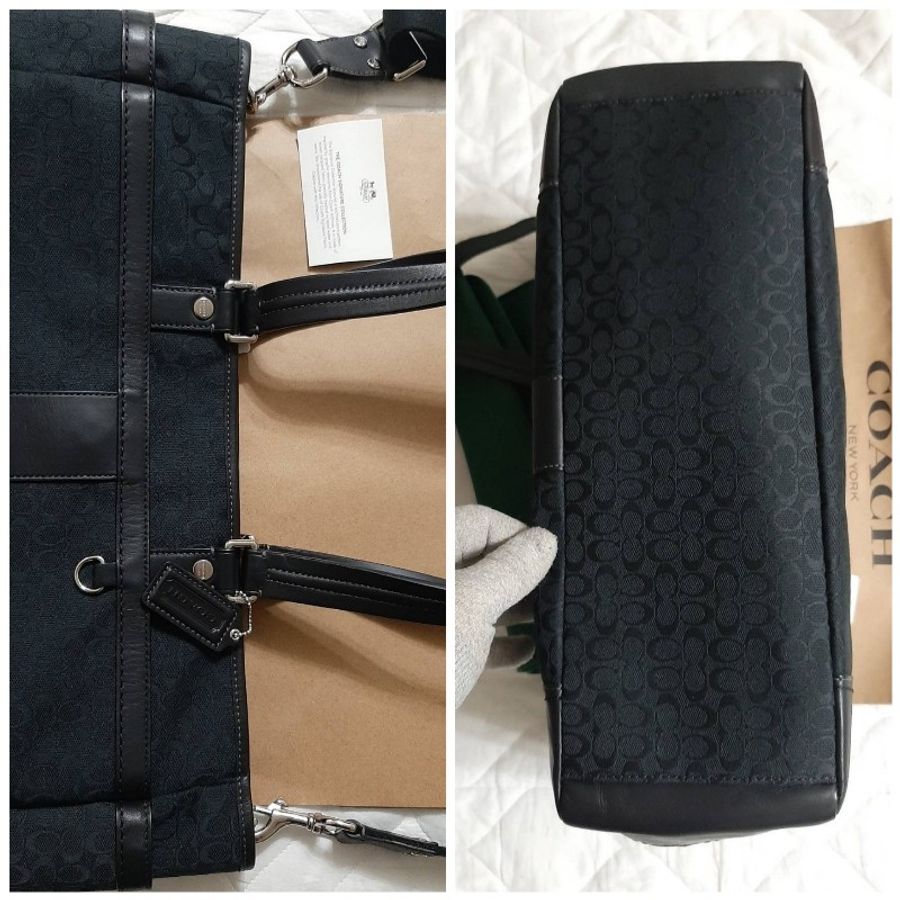 國外購回全新正品COACH蔻馳 黑色手提/肩背/斜背/拖特包/媽媽包F77156-3