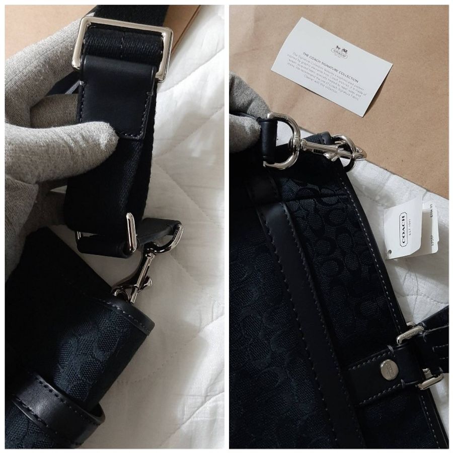 國外購回全新正品COACH蔻馳 黑色手提/肩背/斜背/拖特包/媽媽包F77156-6
