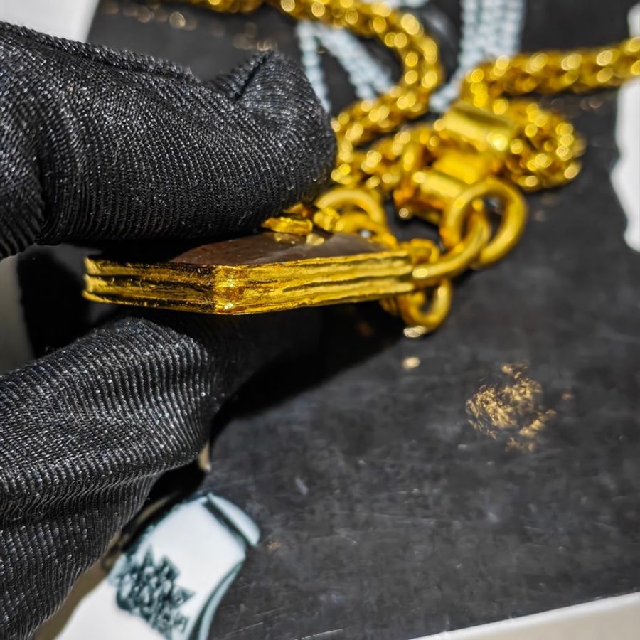 少見重工款香奈兒Chanel Vintage方糖項鍊-6
