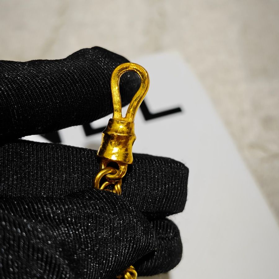 少見重工款香奈兒Chanel Vintage方糖項鍊-11