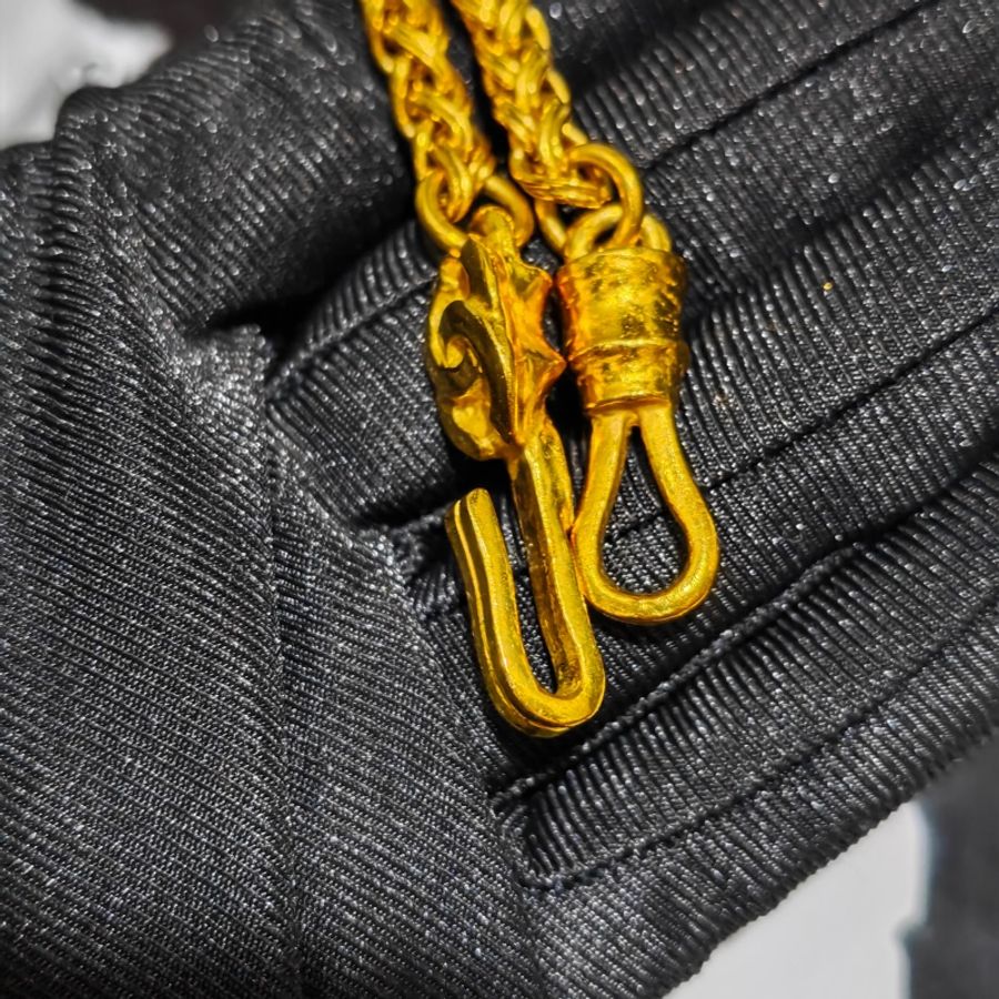 少見重工款香奈兒Chanel Vintage方糖項鍊-12