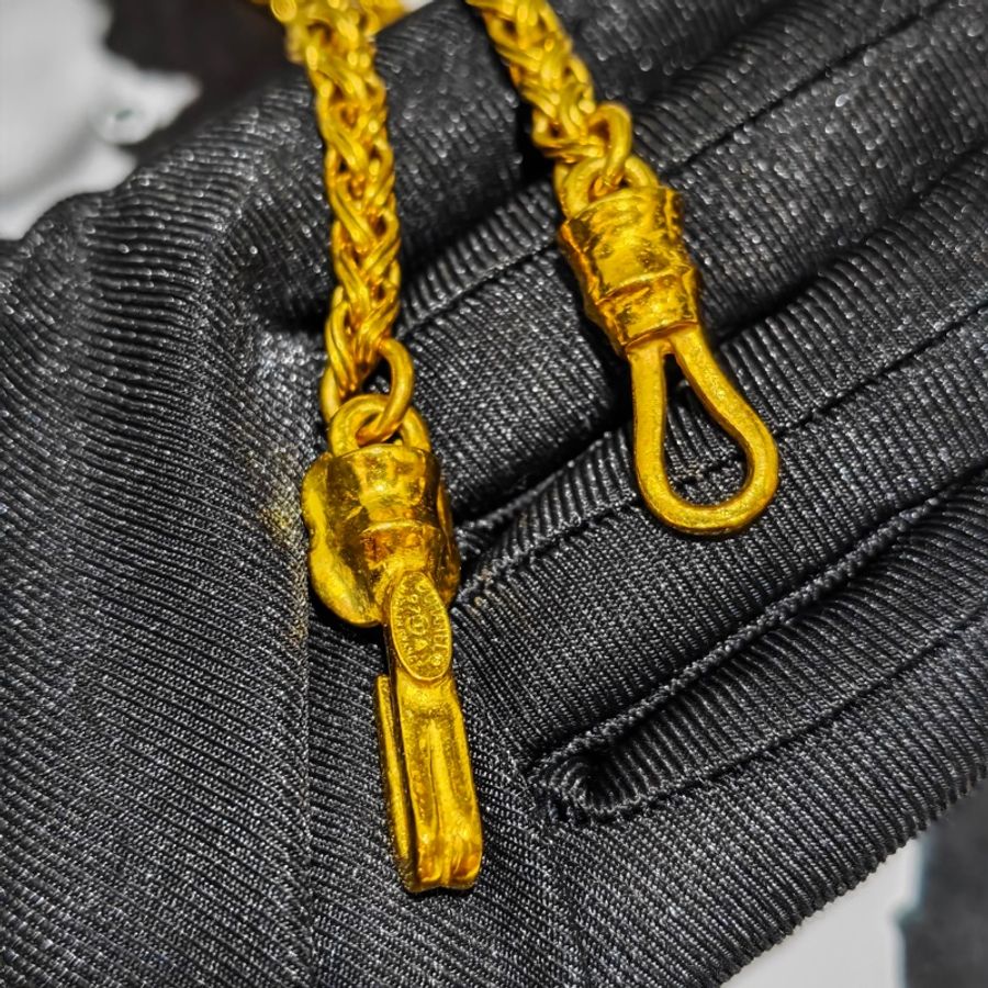 少見重工款香奈兒Chanel Vintage方糖項鍊-13