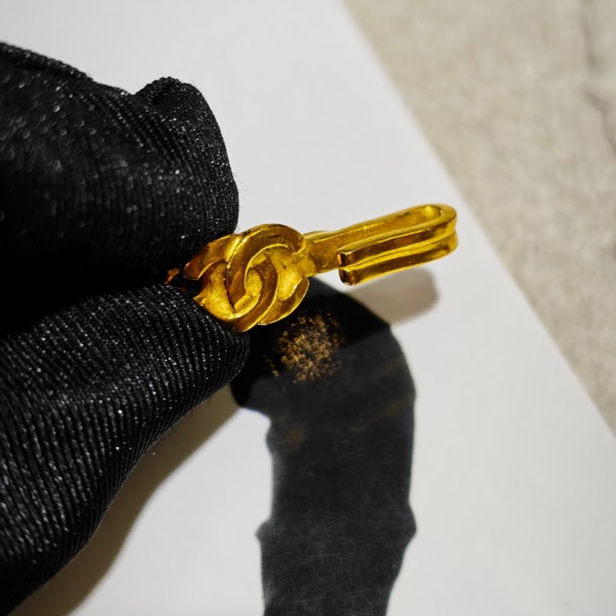少見重工款香奈兒Chanel Vintage方糖項鍊-14