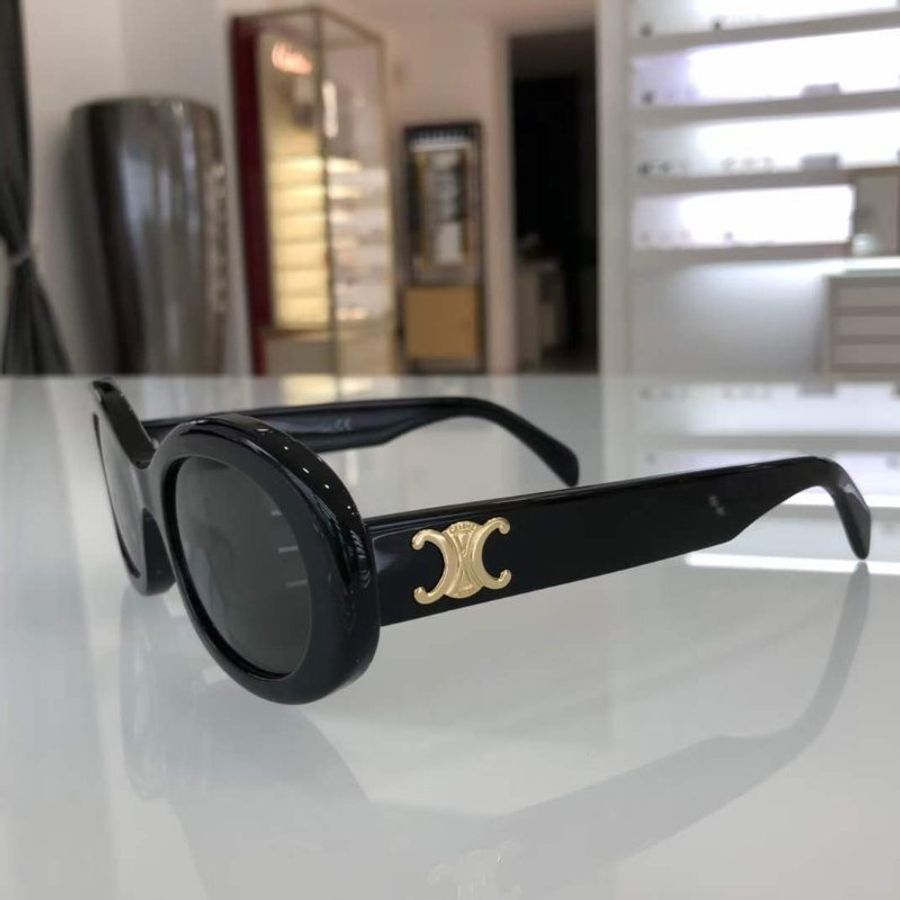 Celine 凱旋門 LOGO 黑金 太陽眼鏡-3