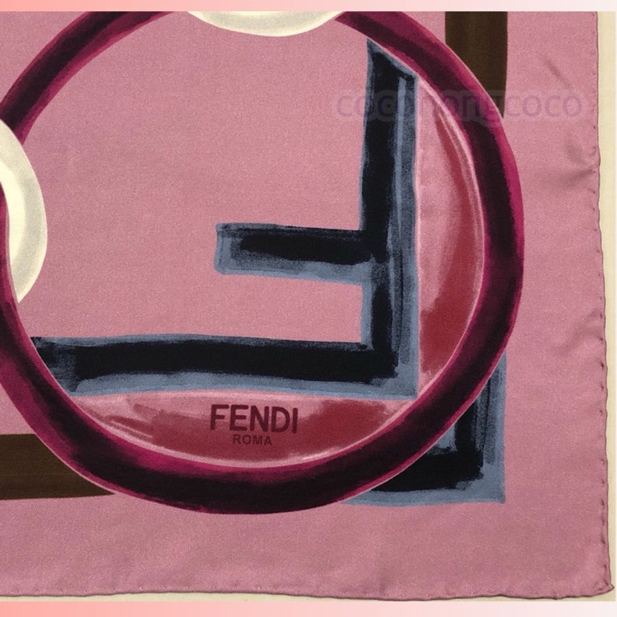 FENDI紫色花朵絲巾-2