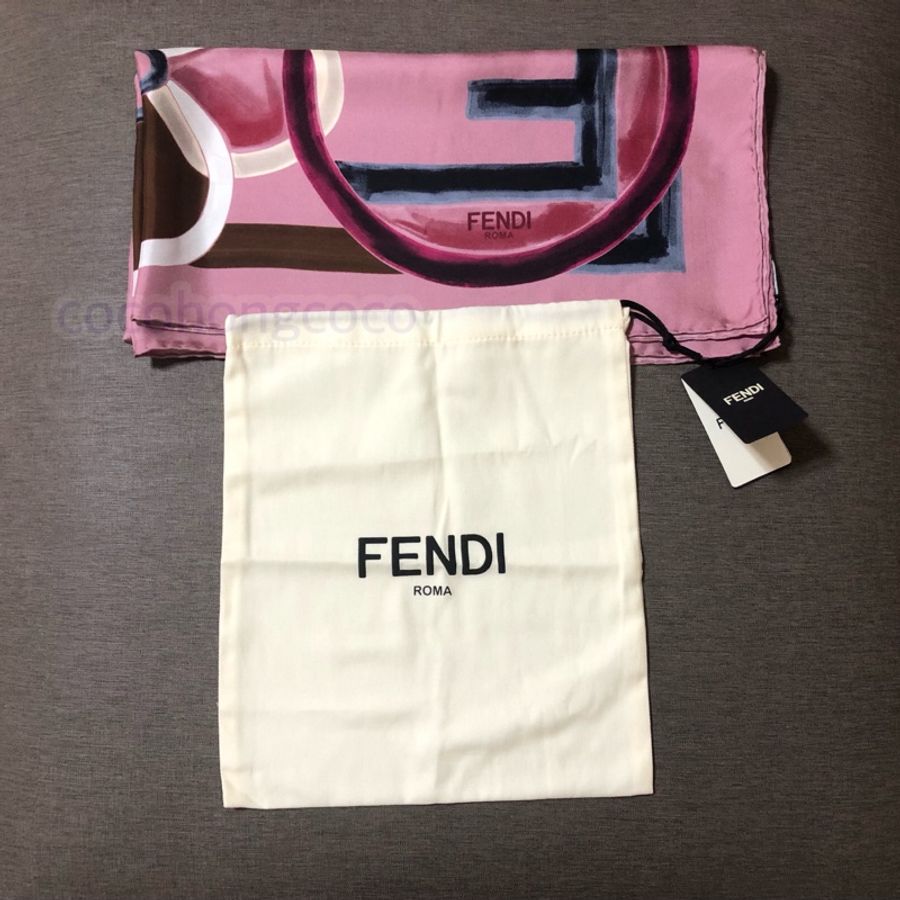 FENDI紫色花朵絲巾-7