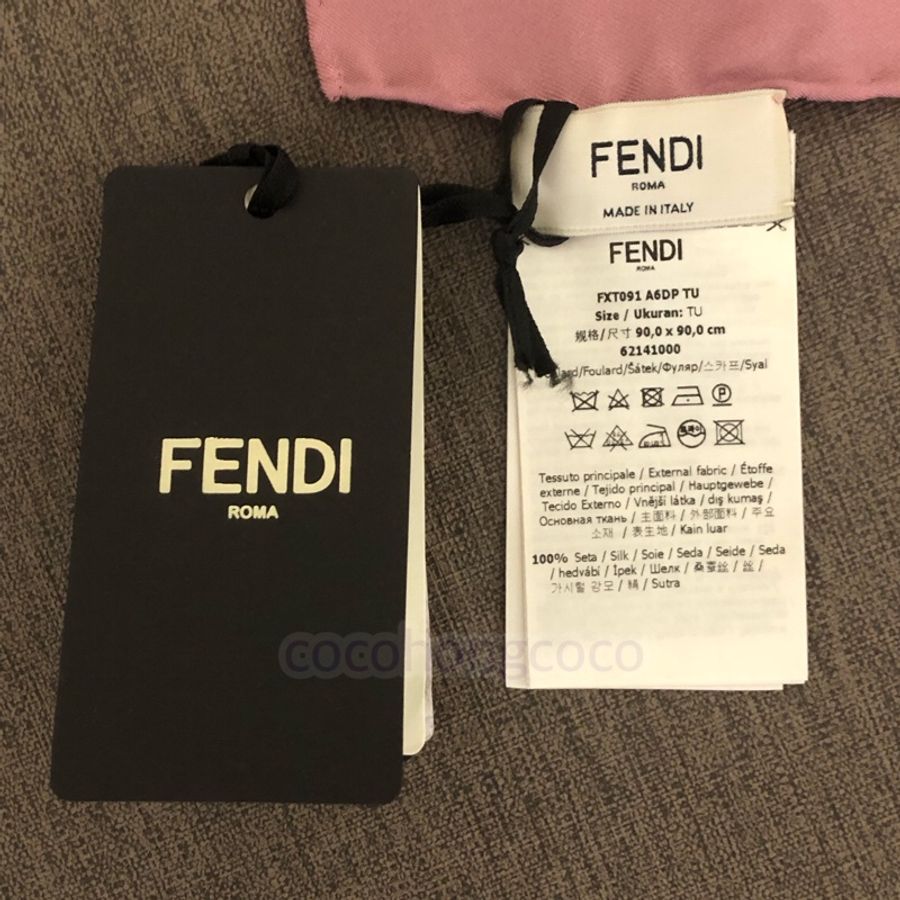 FENDI紫色花朵絲巾-9
