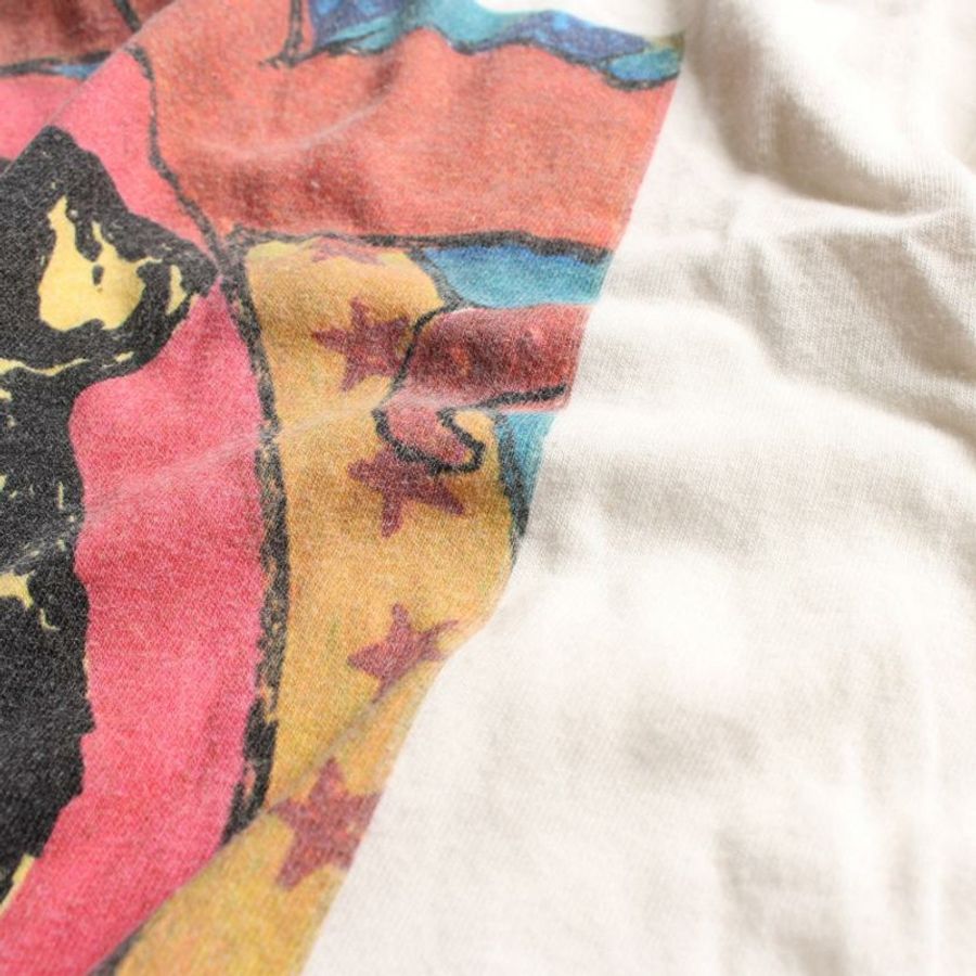 【日本直送】 GUCCI T-shirt cotton white multicolor tiger print damage processing-7