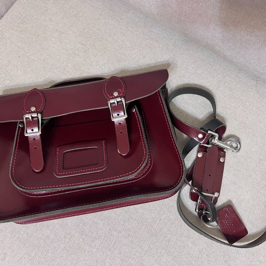 The Leather Satchel Co. 14吋 英國手工牛皮劍橋包 手提包 肩背包 側肩包-2