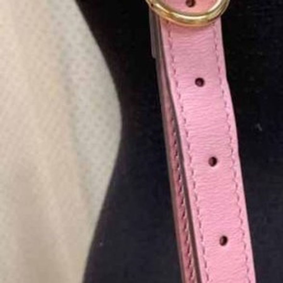 Gucci 甜美粉色皮革GG logo壓紋波士頓包-8