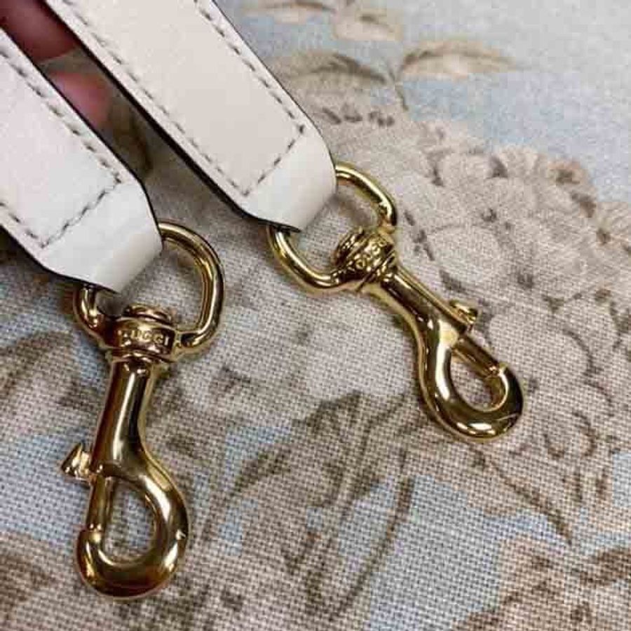 Gucci 絕美的黑白logo牛皮壓紋二用美包-12