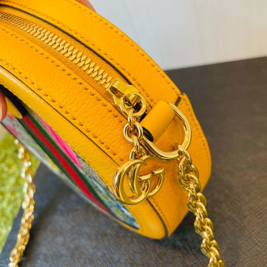 二手正品/近全新Gucci Ophidia Flora系列/Gucci 花卉圓餅包~看圖看內文-13