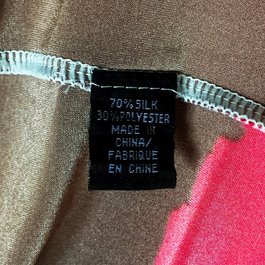 BCBGMAXAZRIA 柔軟質感無袖背心洋裝 白咖粉橘 70%蠶絲 前開式無袖罩衫 輕透舒適【壽司羊羊】二手裙-8