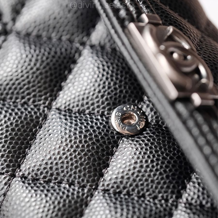 Chanel boy flap cardholder 香奈兒boy黑銀卡包-2