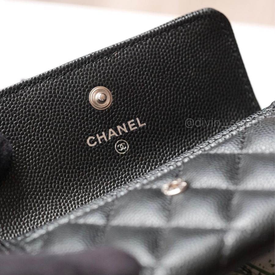 Chanel boy flap cardholder 香奈兒boy黑銀卡包-6