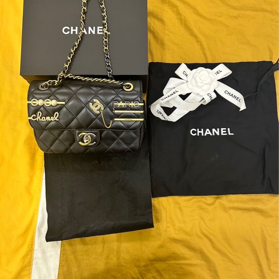 Chanel 限量徽章包最佳尺寸 /復古金銀雙色鏈條-39