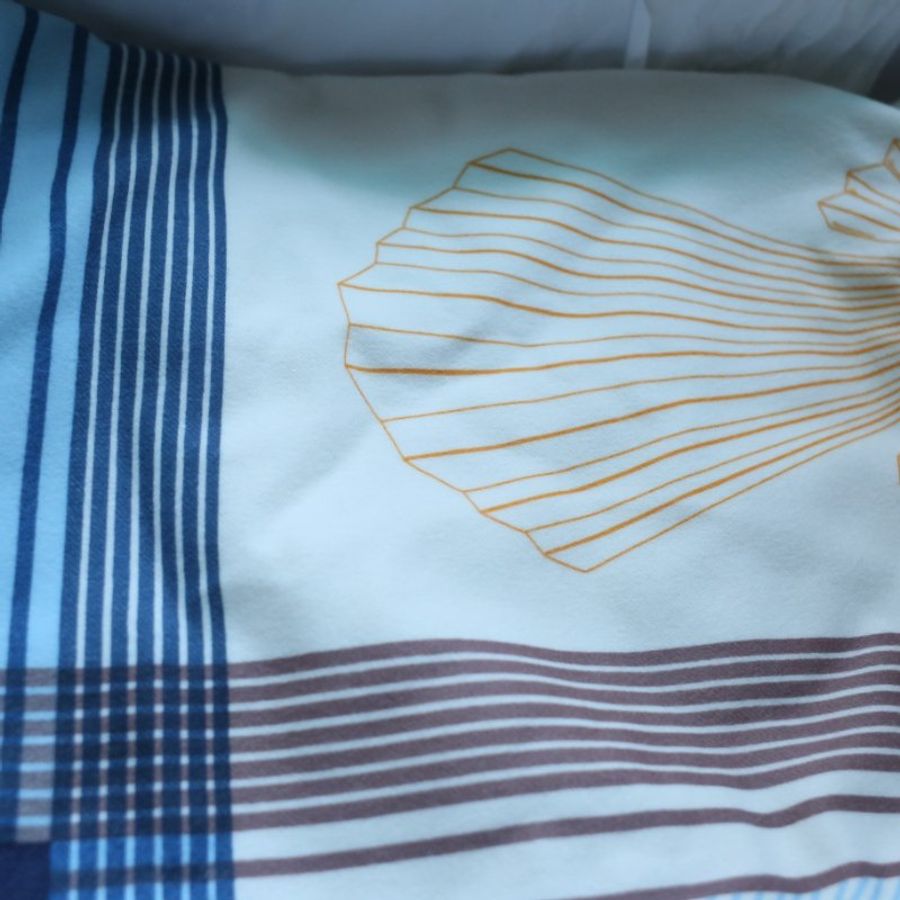 全新折價 Hermes 愛馬仕 棕櫚樹 Palmarum Fortunei blanket羊毛毯 大象灰/蔚藍-3