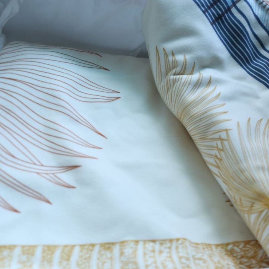 全新折價 Hermes 愛馬仕 棕櫚樹 Palmarum Fortunei blanket羊毛毯 大象灰/蔚藍-4