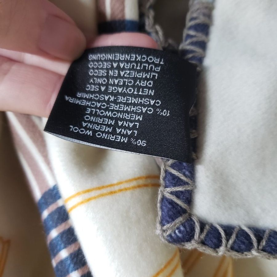 全新折價 Hermes 愛馬仕 棕櫚樹 Palmarum Fortunei blanket羊毛毯 大象灰/蔚藍-10