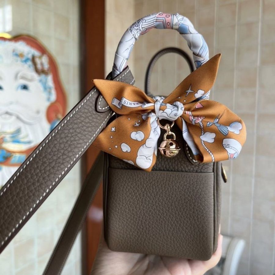全新 Hermes 愛馬仕 玫瑰金 鈴鐺 絲巾釦 鈴鐺造型絲巾扣環 twilly-5