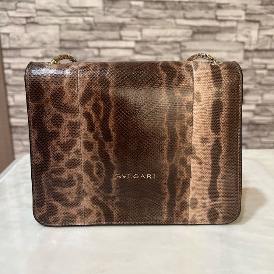 BVLGARI 寶格麗 SERPENTI FOREVER 系列 KARUNG水蛇皮 小號 鏈條包 手提包 單肩包 35074-8