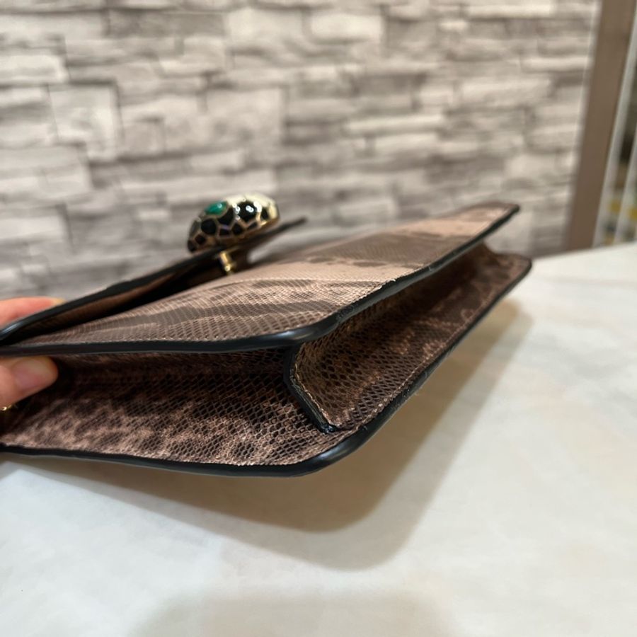 BVLGARI 寶格麗 SERPENTI FOREVER 系列 KARUNG水蛇皮 小號 鏈條包 手提包 單肩包 35074-11