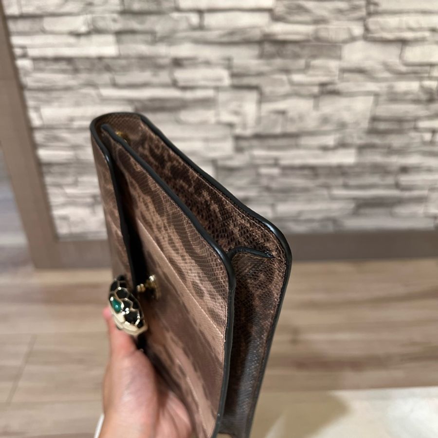 BVLGARI 寶格麗 SERPENTI FOREVER 系列 KARUNG水蛇皮 小號 鏈條包 手提包 單肩包 35074-12