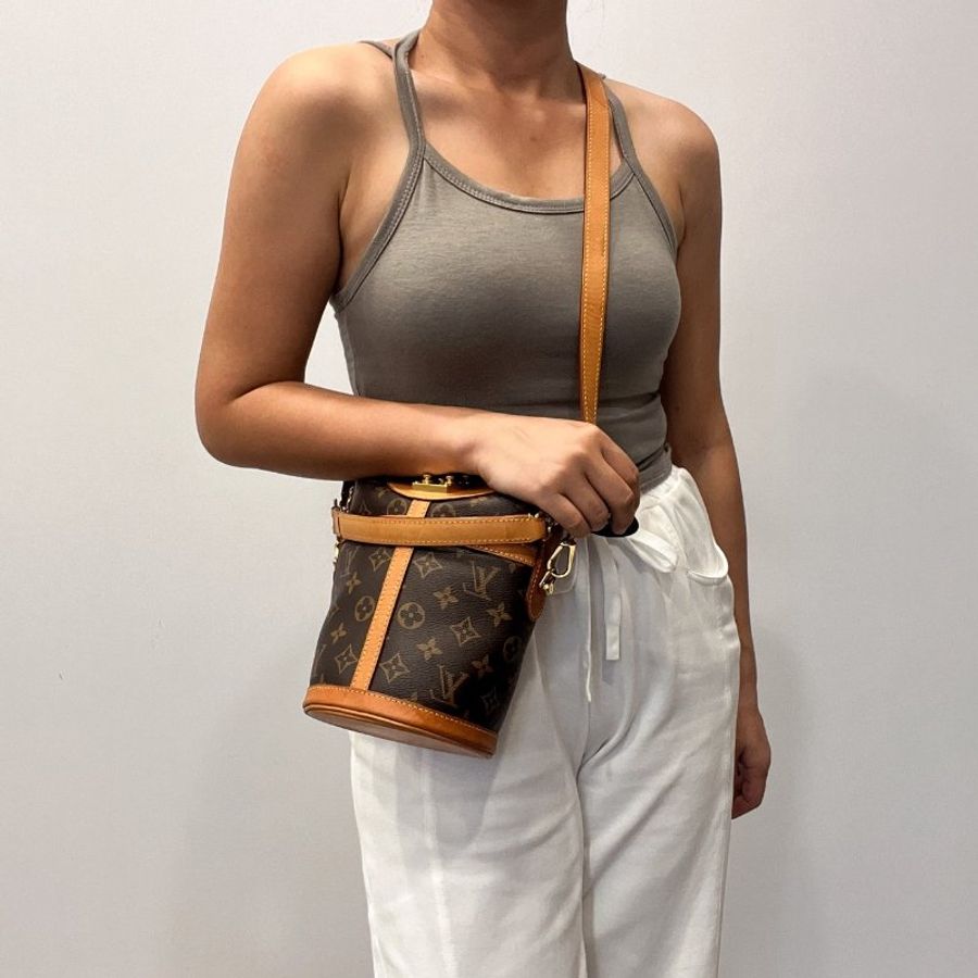 Louis Vuitton LV老花字紋 Duffle Bag薯條包/斜背包/肩背包/手提包-10
